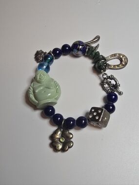 Lucky Charm Bracelet with Jade Buddha